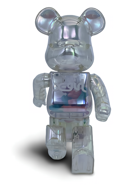 Статуетка Bearbrick X-Girl White 400% 28 см Medicom Toy Барвисто прозорий - зображення 14