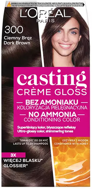 Крем-фарба для волосся L'Oreal Paris Casting Creme Gloss 300 Dark Brown без аміаку 120 мл (3600521125564) - зображення 1