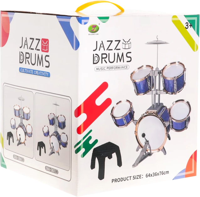 Барабанна установка Jazz Drums Music Perfomance Синя (5903864958577) - зображення 8