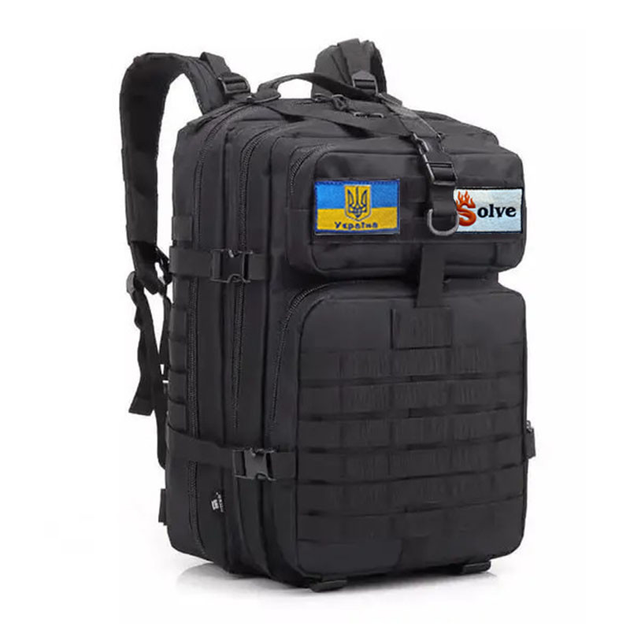 Тактический походный рюкзак Solve на 45 л D3-GGL-304 Черный - изображение 2