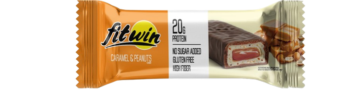 Батончик CARAMEL&PEANUTS FitWin 60 г - Фото 1 Батончик CARAMEL&PEANUTS FitWin 60 г - зображення 1