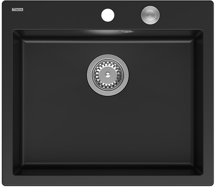 Кухонна мийка Quadron Morgan 110 Чорна + syfon Push-2-Open (HB8304U7-BS_P2O) - зображення 1