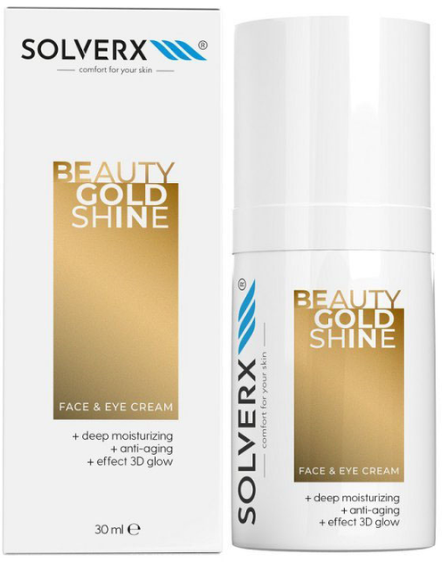 Крем для обличчя і шкіри навколо очей Solverx Beauty Gold Shine 30 мл (5905923682171) - зображення 1