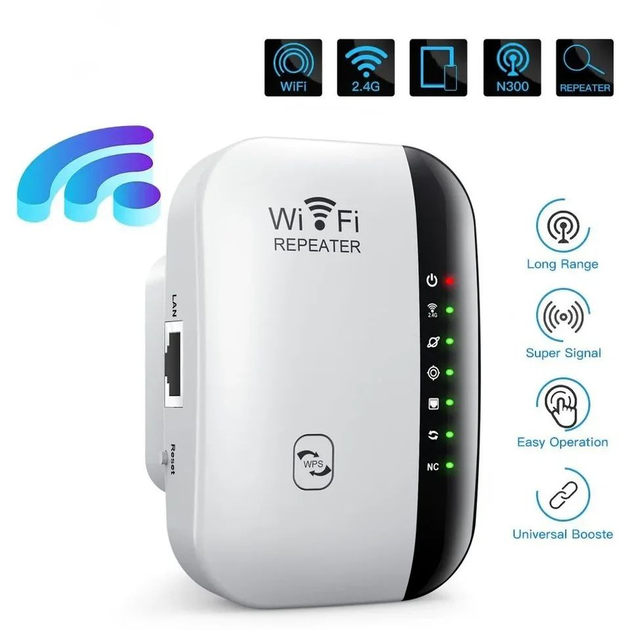 Беспроводной репитер, усилитель сигнала Wi-Fi 300 Мбит/с 2.4G, фWhite (7 индикаторов) - Фото 2 Беспроводной репитер, усилитель сигнала Wi-Fi 300 Мбит/с 2.4G, фWhite (7 индикаторов) - изображение 2