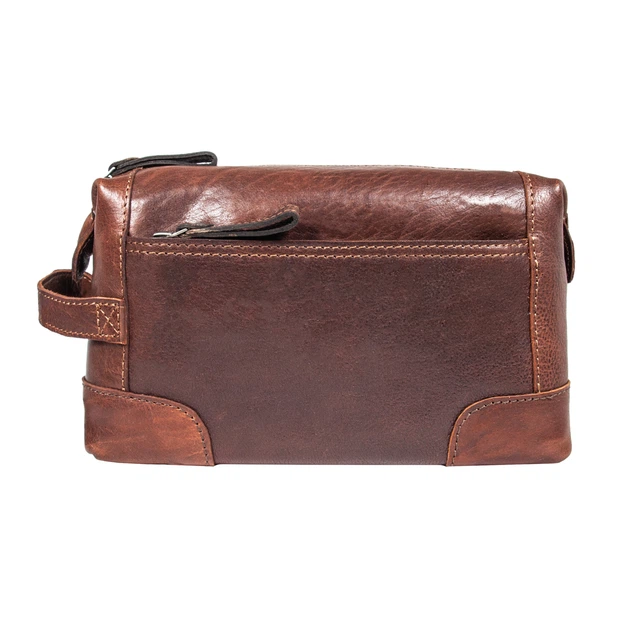 Чоловіча шкіряна косметичка-несесер для подорожей Ashwood 4557 Tan (Світло-коричневий) - Фото 4 Чоловіча шкіряна косметичка-несесер для подорожей Ashwood 4557 Tan (Світло-коричневий) - зображення 4