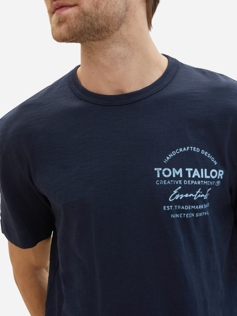Koszulka męska Tom Tailor 1042151 XL Granatowa (4067672349246) - obraz 4