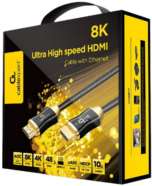 Кабель Gembird HDMI - HDMI M/M 10 м Black (CCBP-HDMI8K-AOC-10M) - зображення 3