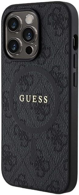 Etui Guess 4G Collection Leather Metal Logo MagSafe do Apple iPhone 14 Pro Black (3666339226305) - obraz 2