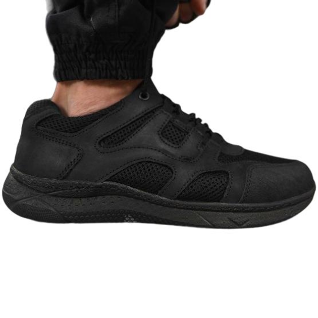 Тактичні кросівки літні Police чорні шкіряні сітка прошиті 43 - зображення 2