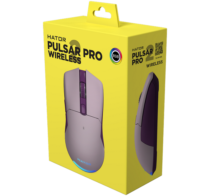 Игровая мышь HATOR Pulsar 2 PRO Wireless Lilac (HTM-534) - Фото 6 Игровая мышь HATOR Pulsar 2 PRO Wireless Lilac (HTM-534) - изображение 6