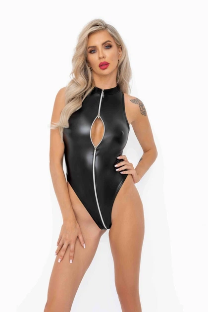 Боді Noir Handmade F294 Powerwetlook bodysuit front zipper 3XL (SX0200) - Фото 2 Боді Noir Handmade F294 Powerwetlook bodysuit front zipper 3XL (SX0200) - изображение 2