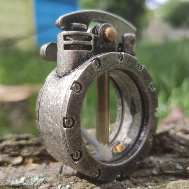 Зажигалка бензиновая Lighter BS-HP929 Retro Bagel Riveted Titan в