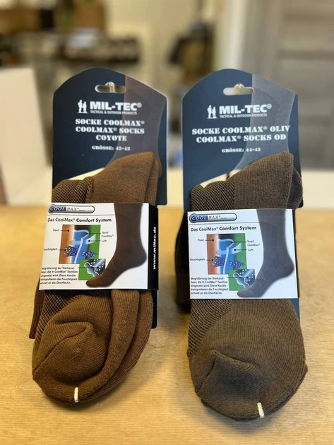 Шкарпетки 46-48Р. Койот Mil-Tec Кулмакс (3 seasons) SOCKE COOLMAX 46-48 Coyote (13012005-46-48) - зображення 5