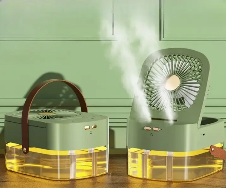 Маленький вентилятор с увлажнителем и пультом управления Small fan AND LY-605 зеленый - изображение 5