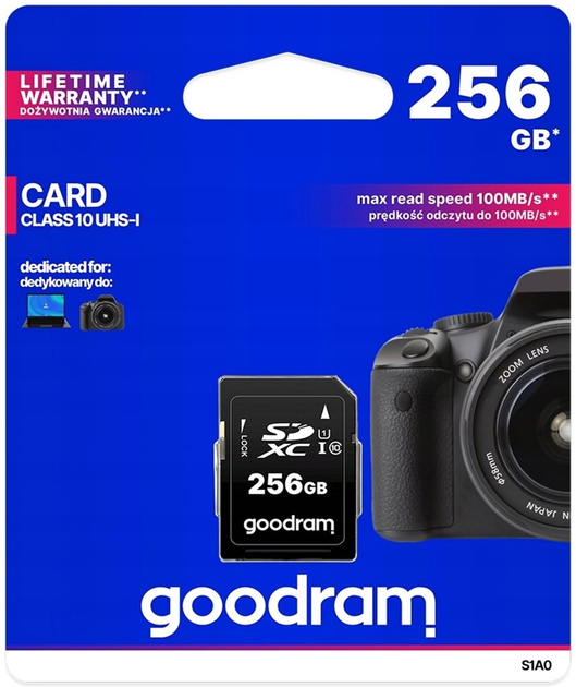 Karta pamięci Goodram SDXC 256GB S1A0 cl 10 UHS-I (S1A0-2560R12) - obraz 2