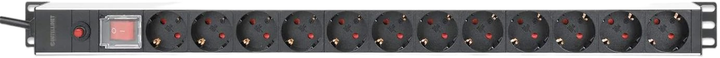 Listwa przeciwprzepięciowa Intellinet Rackowa 12 gniazd 1 m Black/White (0766623714044) - obraz 3
