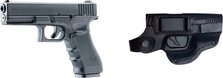 Набор Пневматический пистолет Umarex Glock 17 GEN4 4.5 мм + Кобура поясная Beneks для Glock-17 (формованная) с клипсой (5.8364+Z3.3.3.140) - изображение 1