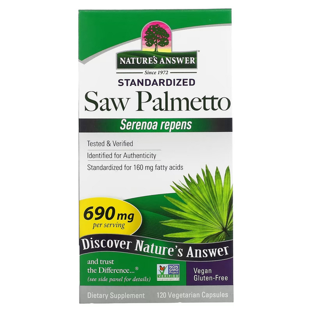 Со Пальметто, 690 мг, Saw Palmetto, Standardized, Nature's Answer, 120 ...