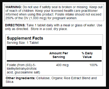 Methyl Folate 400mcg - 90 tabs метилфолат 400 мкг для щоденної підтримки нервової системи, клітин та жіночого здоров’я - изображение 2