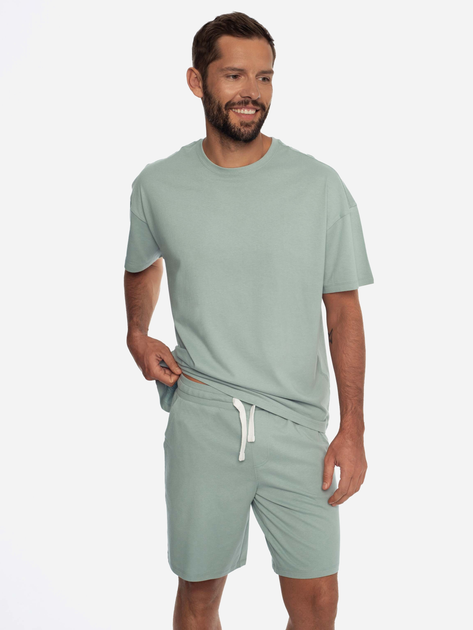 Піжама (футболка + шорти) чоловіча бавовняна Henderson 41627-07X M Зелена (5903972244203) - зображення 1