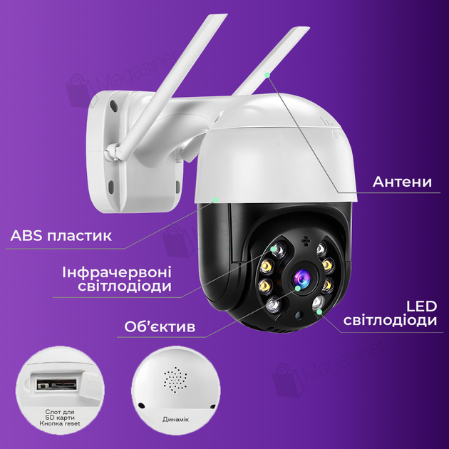 Вулична IP-камера відеоспостереження WiFi N3 (А8) - 4mp - ICSEE ЧОРНА (2776) - Фото 3 Вулична IP-камера відеоспостереження WiFi N3 (А8) - 4mp - ICSEE ЧОРНА (2776) - зображення 3