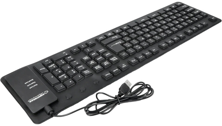 Klawiatura silikonowa Esperanza EK140 USB QWERTY Black (5901299958513) - obraz 5