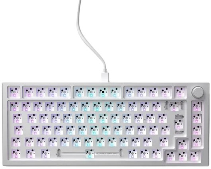 Основа для клавіатури Glorious GMMK PRO Barebone ISO White Ice (GLO-GMMK-P75-RGB-ISO-W) - зображення 1