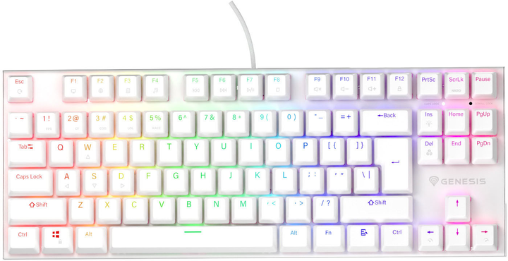 Klawiatura przewodowa Genesis Thor 303 TKL RGB Outemu Brown White (NKG-1861) - obraz 2