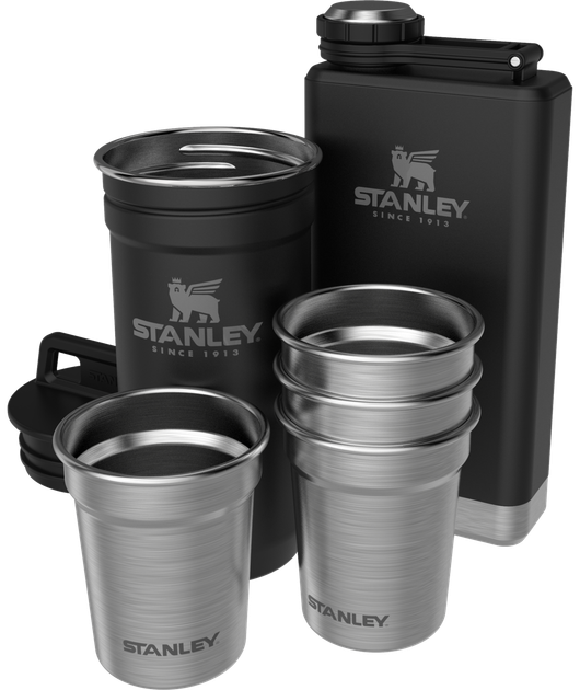 Подарунковий набір Stanley Adventure Matte Black 2 фляги та 4 чарки - Фото 5 Подарунковий набір Stanley Adventure Matte Black 2 фляги та 4 чарки - зображення 5