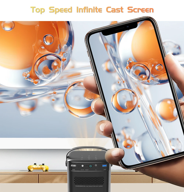 Проектор TouYinger G5 (battery version) Full HD LED DLP 3D Android с Bluetooth с аккумулятором - Фото 4 Проектор TouYinger G5 (battery version) Full HD LED DLP 3D Android с Bluetooth с аккумулятором - изображение 4