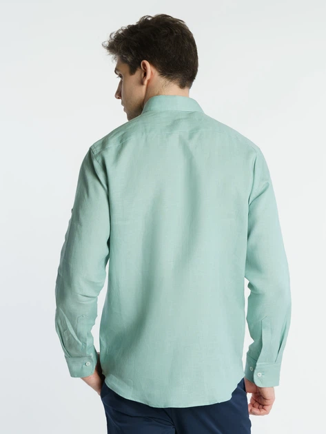 Сорочка чоловіча зелена Arber LINEN SHIRT 1.1 43 зріст 4 зелений (M05.21.34.321) - зображення 4