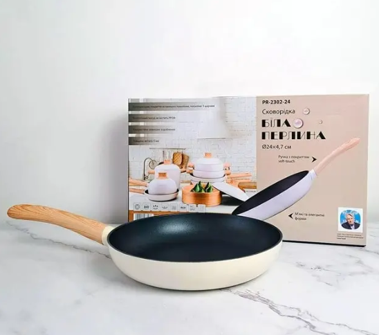 Сковорідка PEPPER PR-2302-24 Біла перлина 1,9л 24см - зображення 2