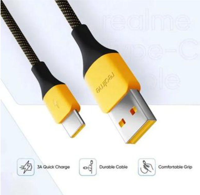 Кабель Data Cable Fast Charging 27W / 3A 1m USB на Type-C / USB-C для Realme (RMW2189) (yellow) - изображение 5