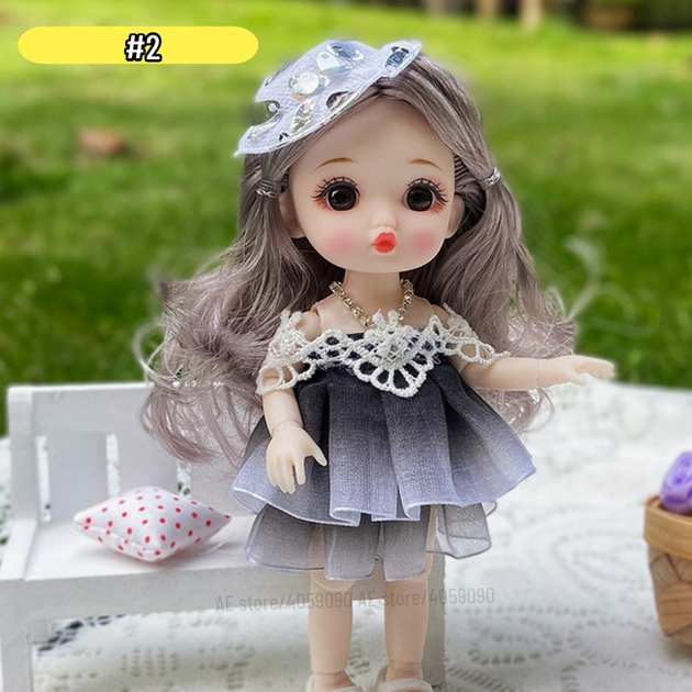 Шарнирная кукла BJD "Леди в сером платье" 16см (К117) – игрушки с ...