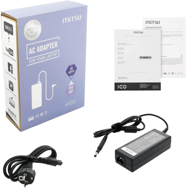 Блок живлення Mitsu 65 W для ноутбука HP (ZM/HP195333) - зображення 1