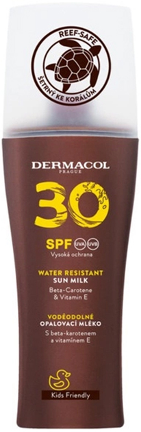 Сонцезахисне молочко для тіла Dermacol Sun водостійке у спрею SPF 30 200 мл (8595003132466) - зображення 1