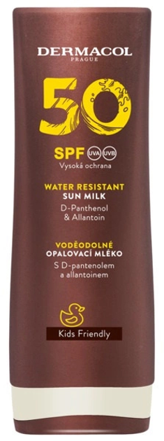 Сонцезахисне молочко для тіла Dermacol Sun водостійке SPF 50 200 мл (8595003132503) - зображення 1