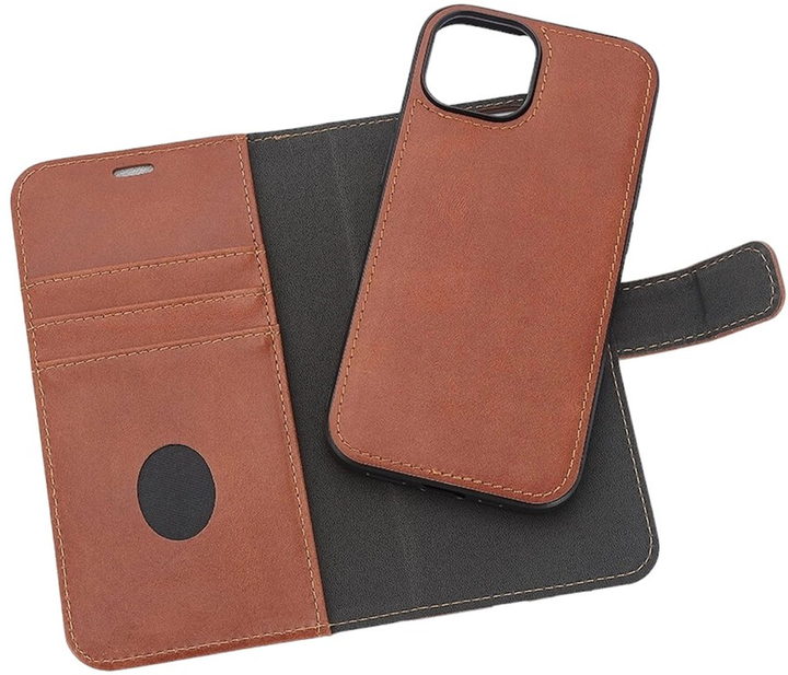 Чохол-книжка RadiCover Radiation Protection Wallet Vegan Leather 2в1 Magsafe для Apple iPhone 15 Brown (5712869102874) - зображення 3