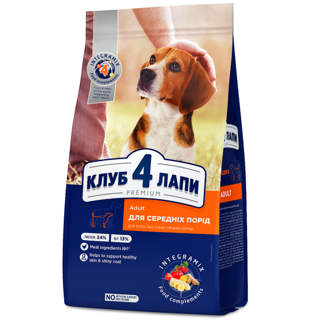 Сухой корм для собак средних пород Adult Medium Breeds с курицей и рисом 1 кг Весовой Клуб 4 лапы - Фото 1 Сухой корм для собак средних пород Adult Medium Breeds с курицей и рисом 1 кг Весовой Клуб 4 лапы - изображение 1