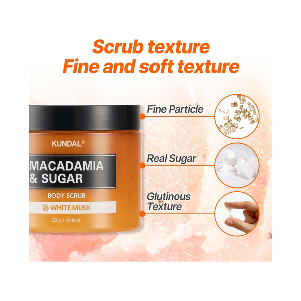 Скраб для тіла KUNDAL Macadamia & Sugar Body Scrub Pink Grapefruit рожевий цукровий грейпфрут 550 г - зображення 2