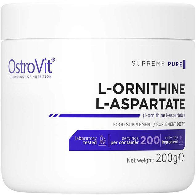 Aminokwas OstroVit Supreme Pure L-Ornithine L-Aspartate 200 g (5903933906478) - obraz 1