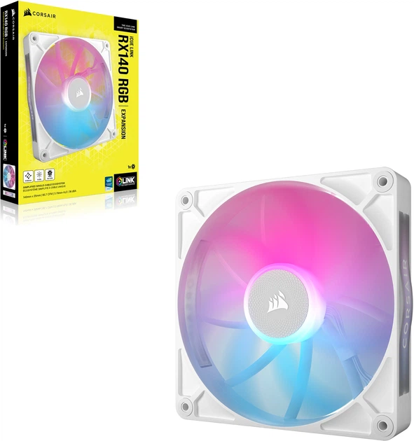 Wentylator Corsair iCUE Link RX140 RGB PWM White (CO-9051023-WW) - obraz 3