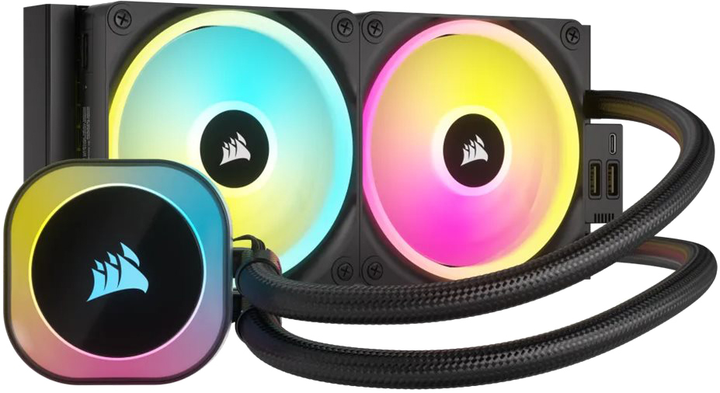 Система рідинного охолодження Corsair iCUE Link H100i RGB Liquid CPU Cooler Black (CW-9061001-WW) - зображення 1