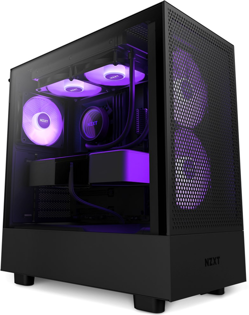 Корпус NZXT H Series H5 Flow RGB 2023 All Black Edition ATX Mid Tower Chassis All Black (CC-H51FB-R1) - зображення 1