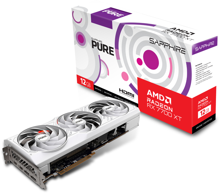 Видеокарта Sapphire PCI-Ex Radeon RX 7700 XT PURE GAMING OC 12GB GDDR6 (192bit) (2584/18000) (2 х HDMI, 2 x DisplayPort) (11335-03-20G) - изображение 6