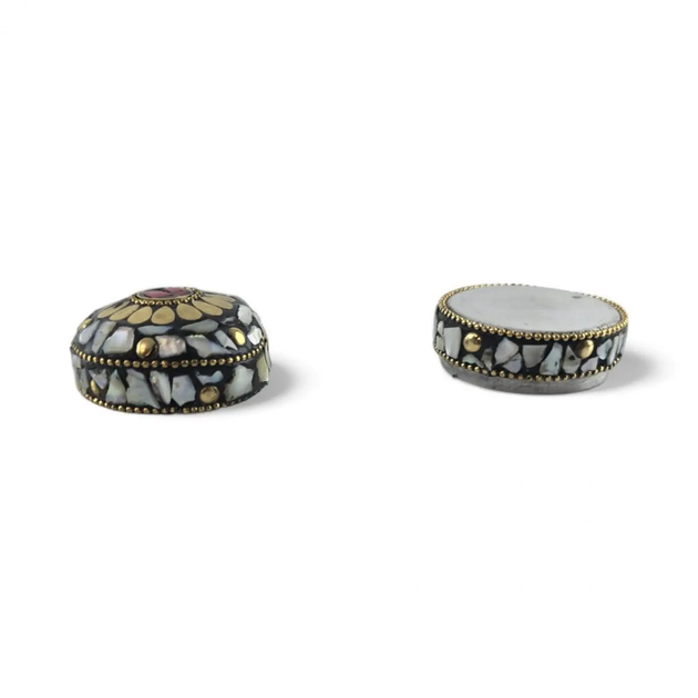 Скринька металева з перламутром та коралами 35257F - зображення 3