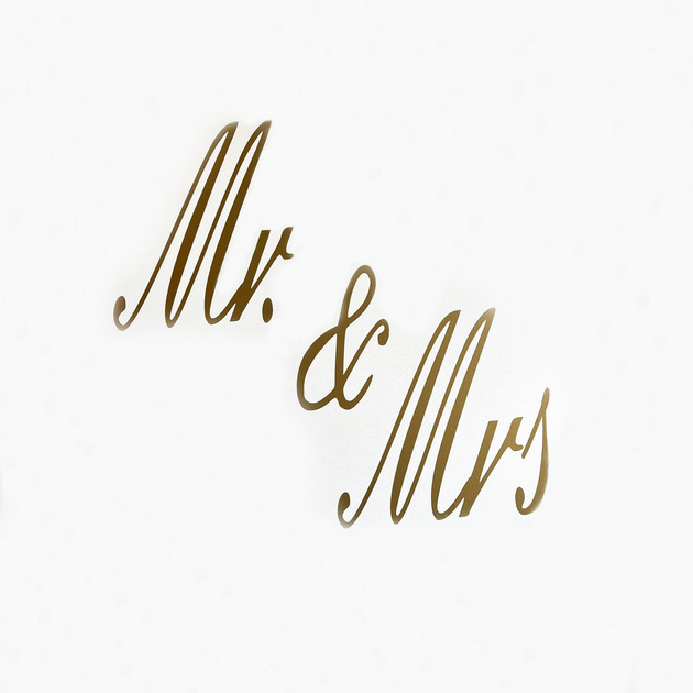 Надпись наклейка На Баннер Mr & Mrs Золото - Фото 1 Надпись наклейка На Баннер Mr & Mrs Золото - изображение 1