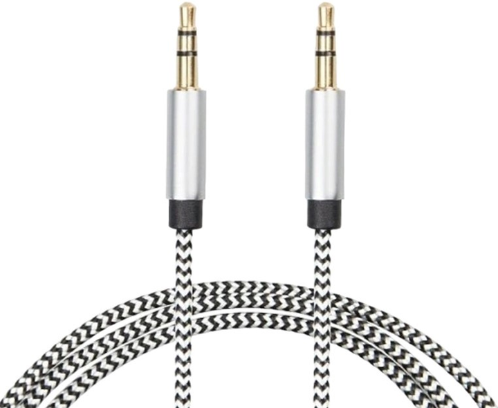 Kabel Libox 3.5 mm (mini-jack) - 3.5 mm (mini-jack) M/M 1.5 m Black/White (KAB-POŁ-00025) - obraz 1