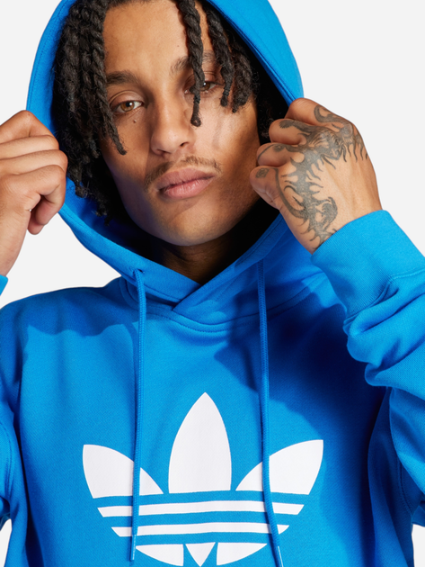 Bluza męska z kapturem oversize adidas Adicolor Classics Trefoil IM9410 S Niebieska (4066759664692) - obraz 4