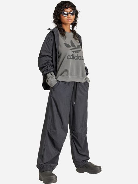 Bluza damska bez kaptura oversize adidas Washed Trefoil IN2270 S Szara (4066766807365) - obraz 3